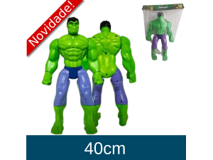 BONECO PLASTICO HULK 40CM COM LUZ  SOLAPA 1920