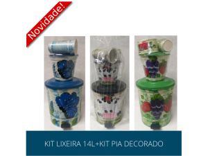 PRESENTE LIXEIRA 14L+KIT PIA DECORADO