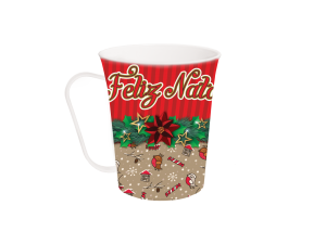 CANECA  DECORADA  PLASTICO  LABEL NATAL    430ML  1437