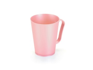 CANECA PLASTICO CONICA 430ML  ROSA PEROLADO REF;1831