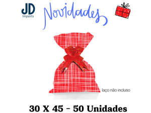 SAQUINHO P/ PRESENTE 30X45 - 50 UN. - 597 LINHO RUSTICO VERMELHO