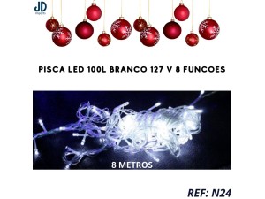 PISCA LED 100L BRANCO 127 V 8 FUNCOES
