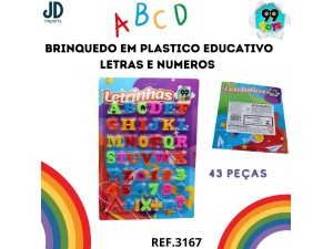 BRINQUEDO EM PLASTICO EDUCATIVO LETRAS E NUMEROS 43 PECAS -191227
