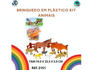 BRINQUEDO EM PLASTICO KIT ANIMAIS -22031
