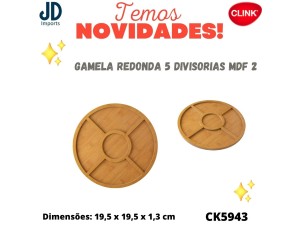 GAMELA REDONDA 5 DIVISORIAS MDF 19,5X19,5X1,3CM  CK5943