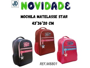 MOCHILA MATELASSE STAR 43*36*20 CM MF8130